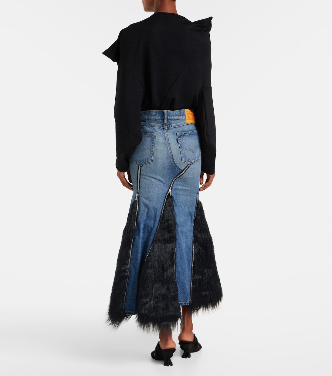 Low-rise denim maxi skirt | Junya Watanabe