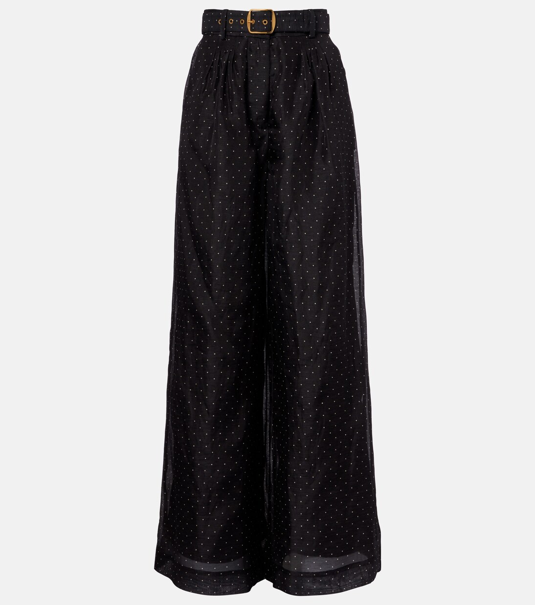 Polka-dot linen and silk wide-leg pants | Zimmermann