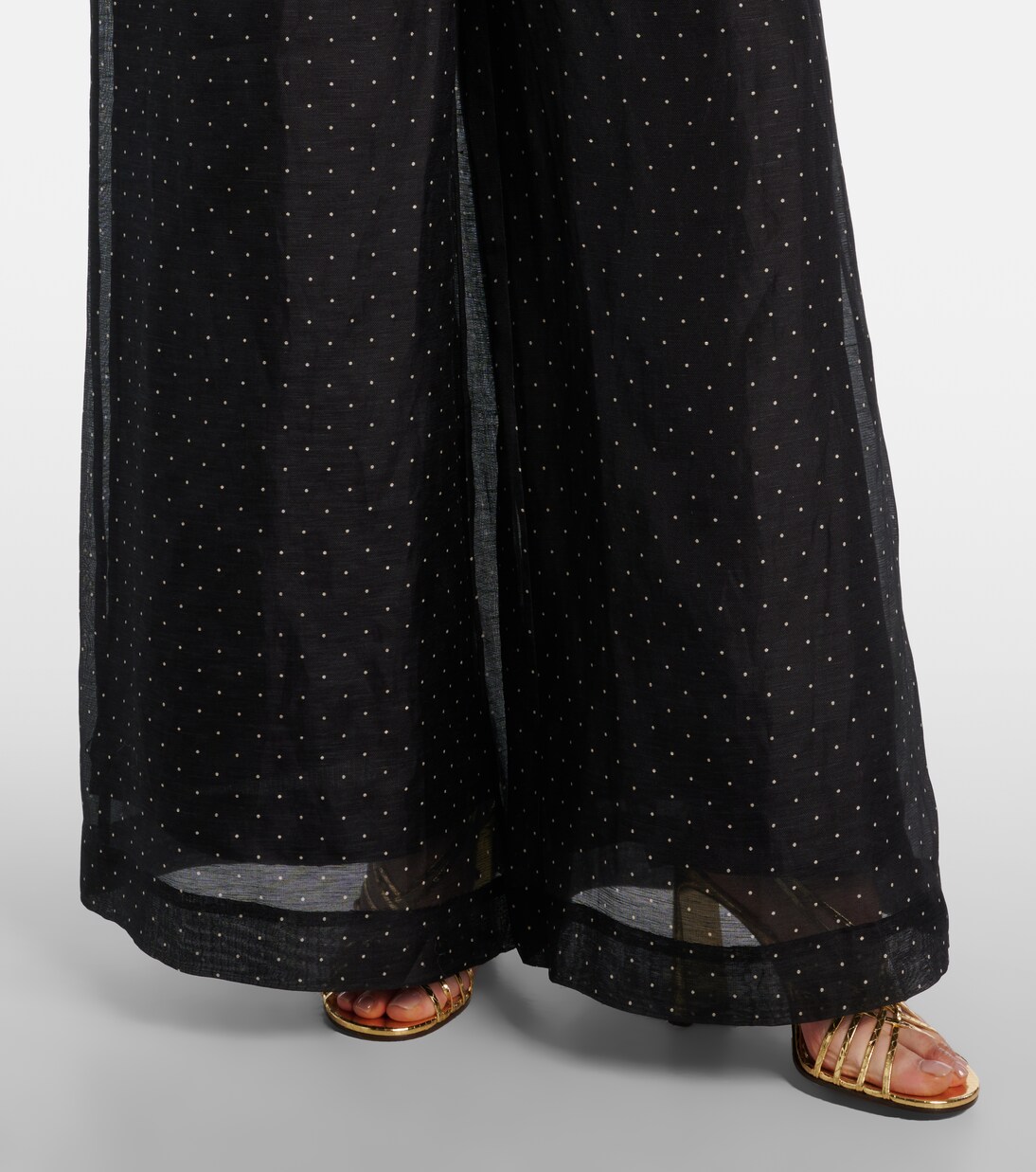 Polka-dot linen and silk wide-leg pants | Zimmermann