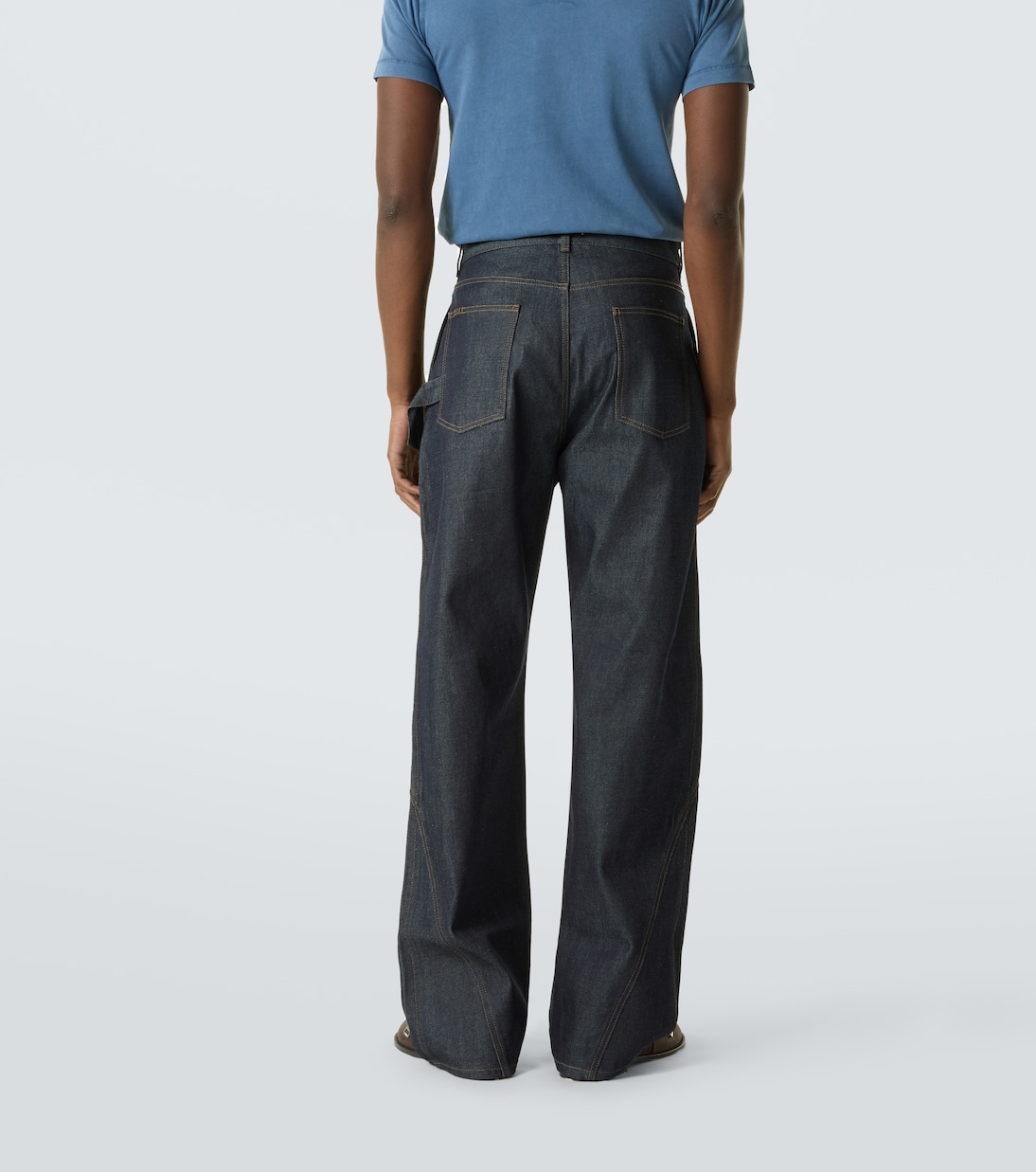 Twisted embroidered cotton wide-leg jeans | JW Anderson