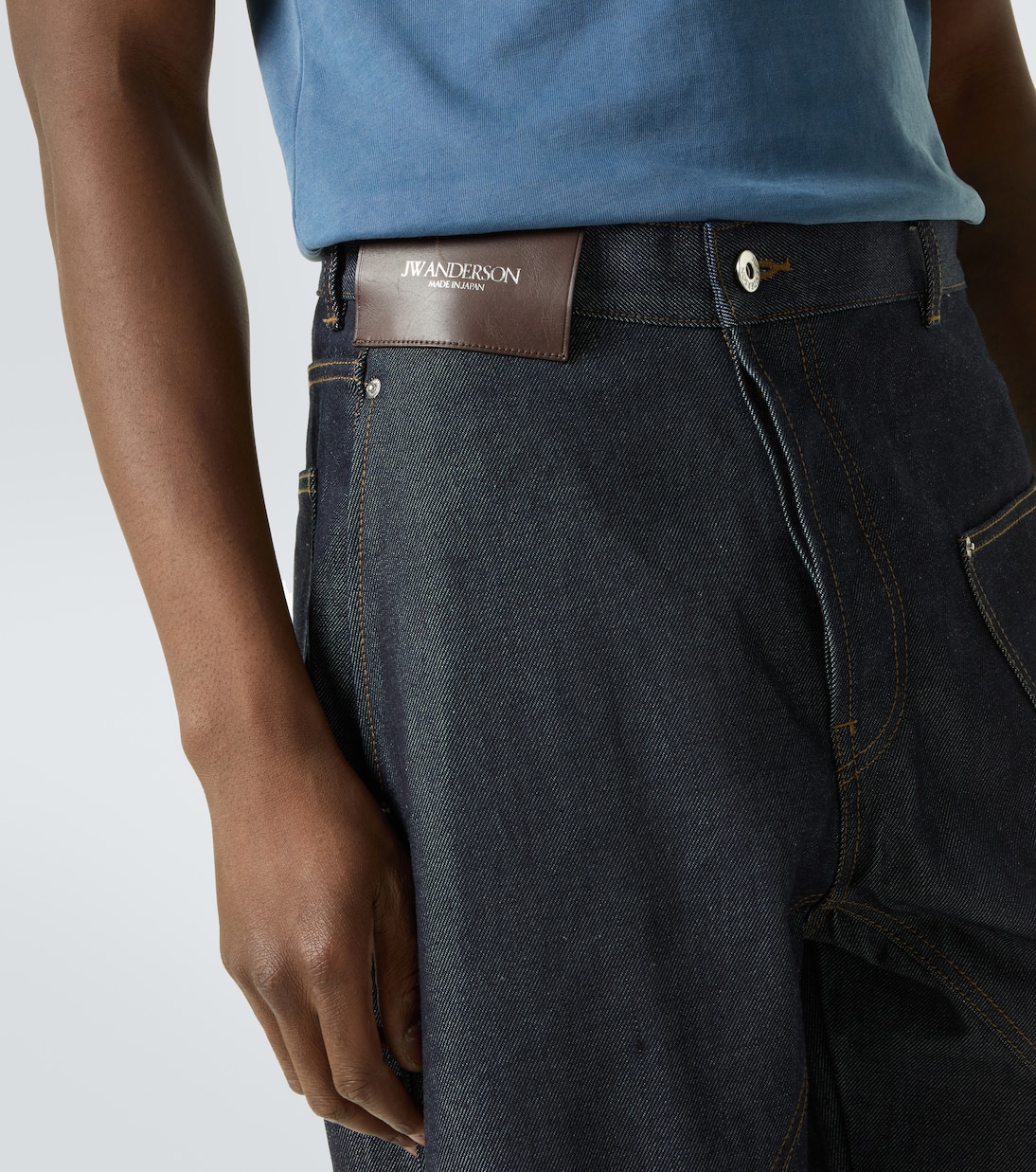 Twisted embroidered cotton wide-leg jeans | JW Anderson