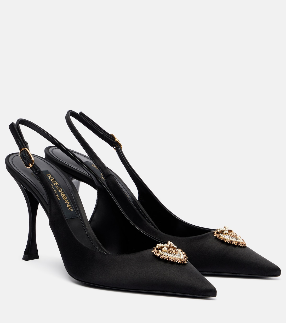 Devotion 90 satin slingback pumps | Dolce&Gabbana