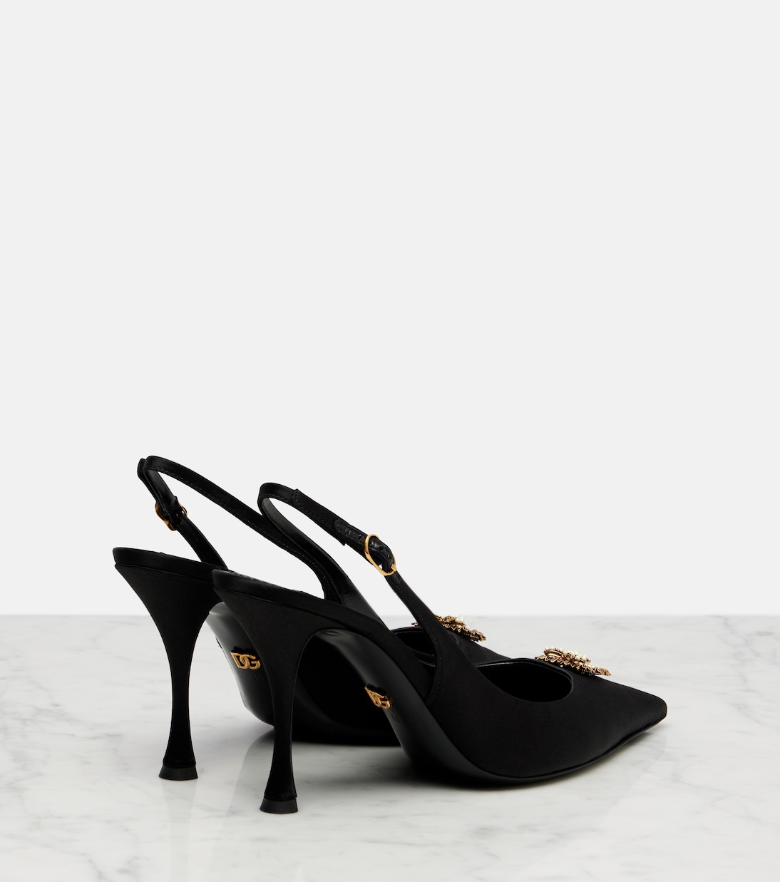 Devotion 90 satin slingback pumps | Dolce&Gabbana