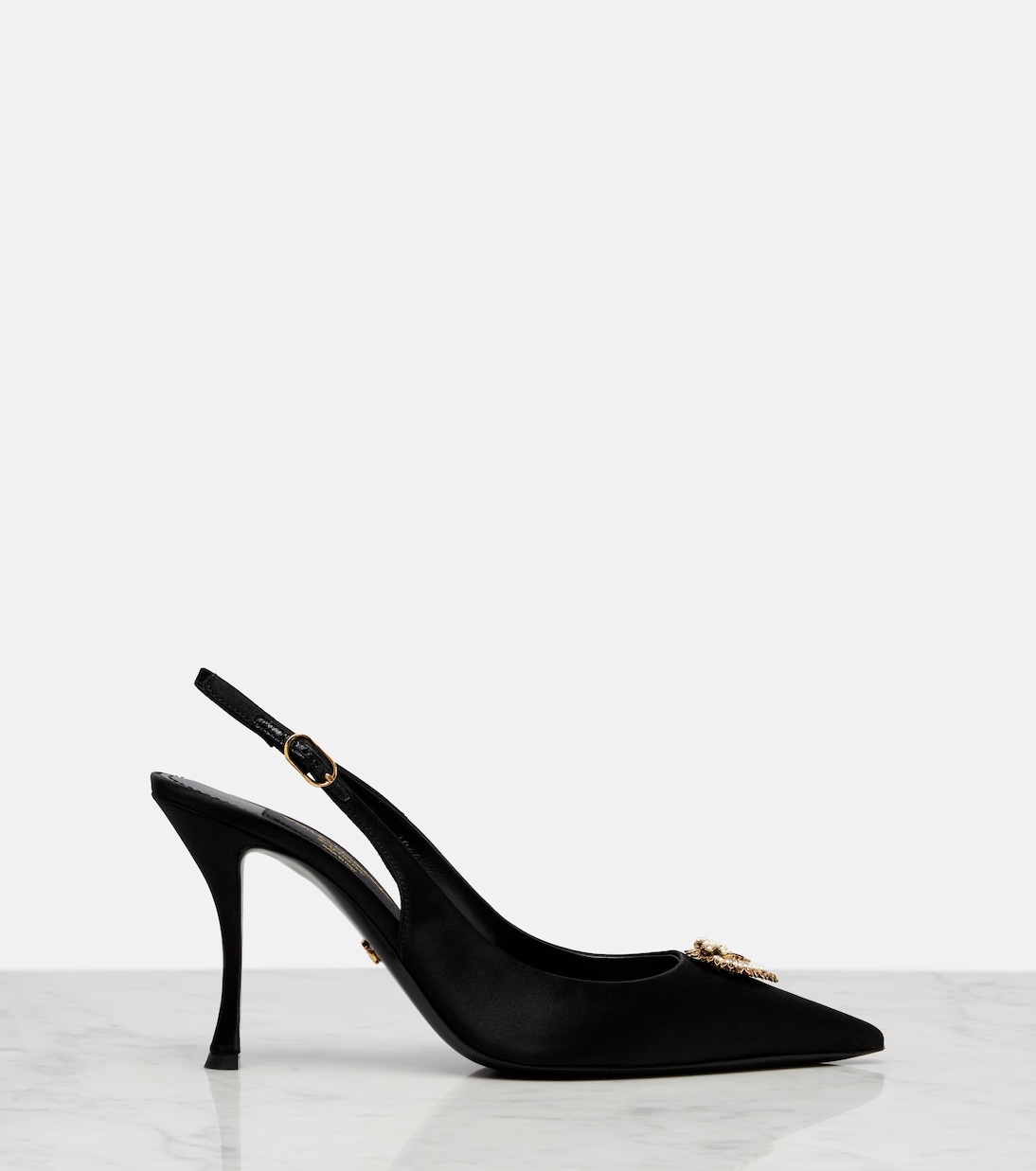 Devotion 90 satin slingback pumps | Dolce&Gabbana