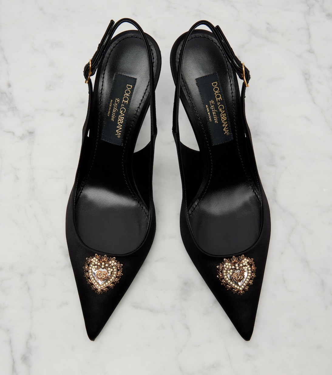 Devotion 90 satin slingback pumps | Dolce&Gabbana