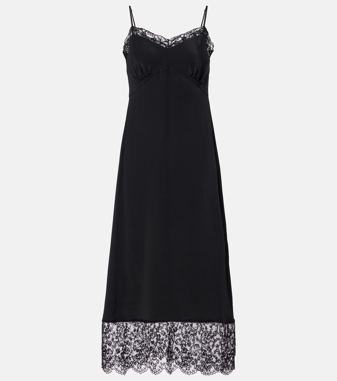 Lace-trimmed satin slip dress | Simone Rocha