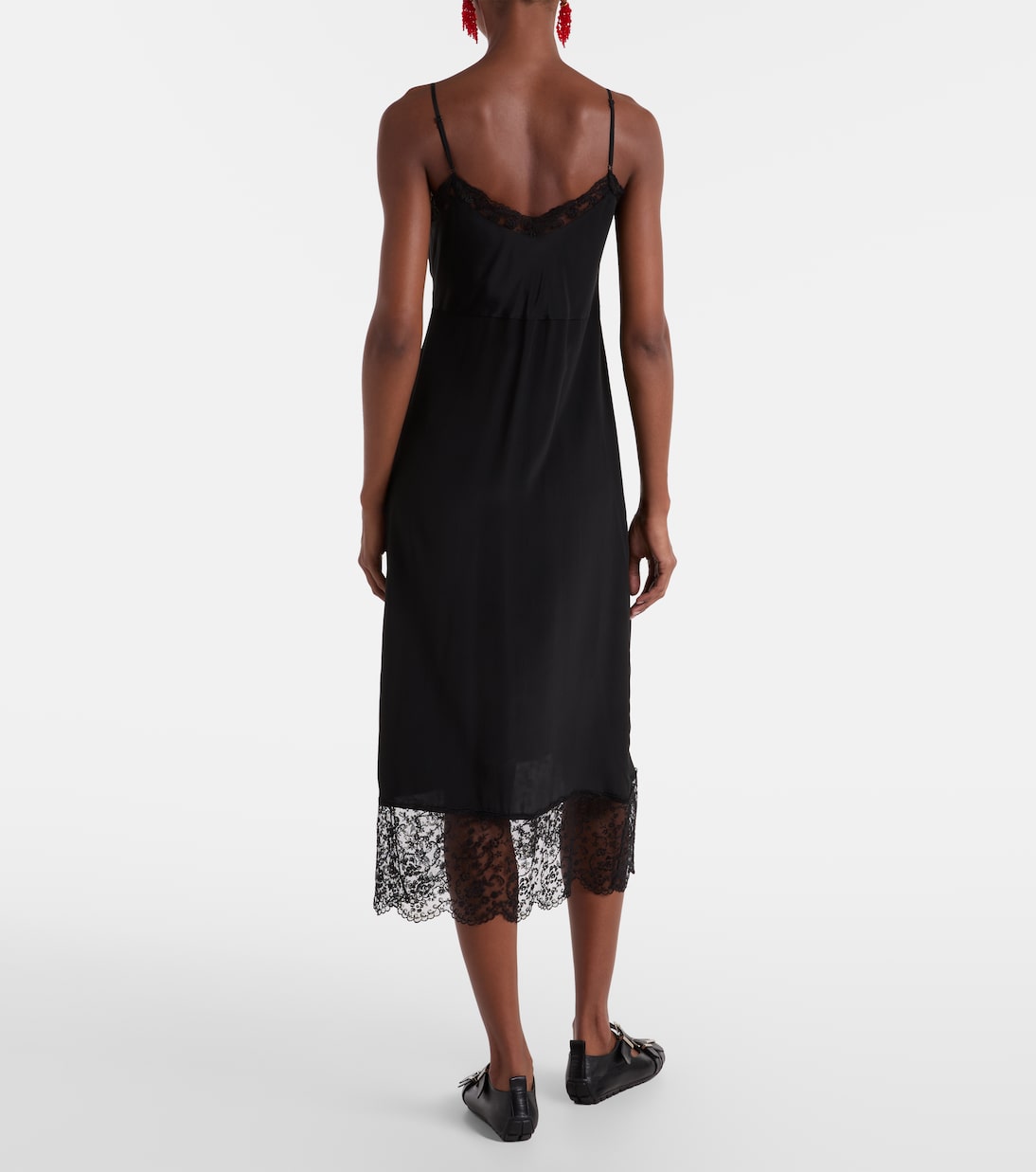Lace-trimmed satin slip dress | Simone Rocha