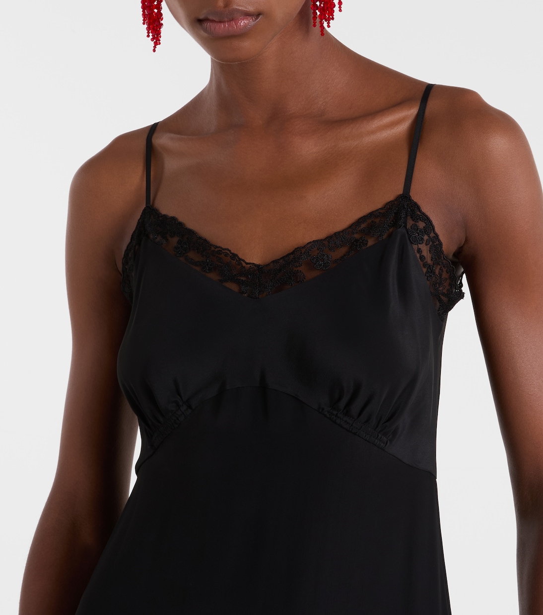 Lace-trimmed satin slip dress | Simone Rocha