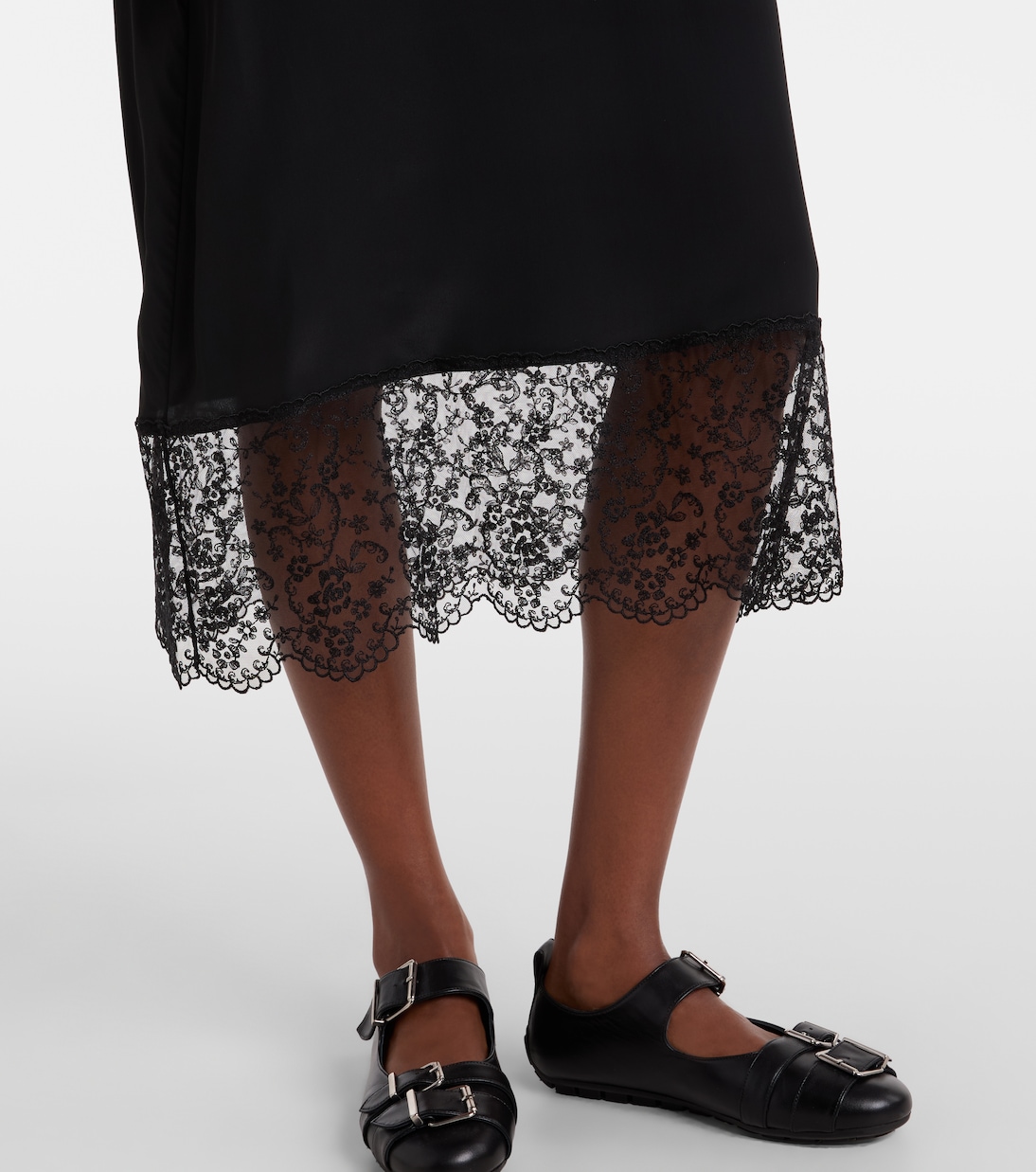 Lace-trimmed satin slip dress | Simone Rocha