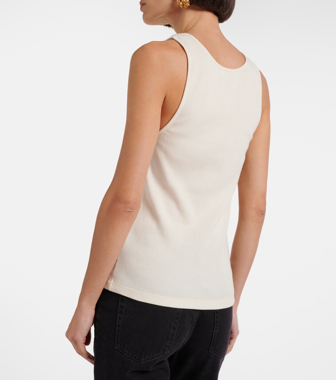 Cassandre ribbed-knit cotton tank top | Saint Laurent