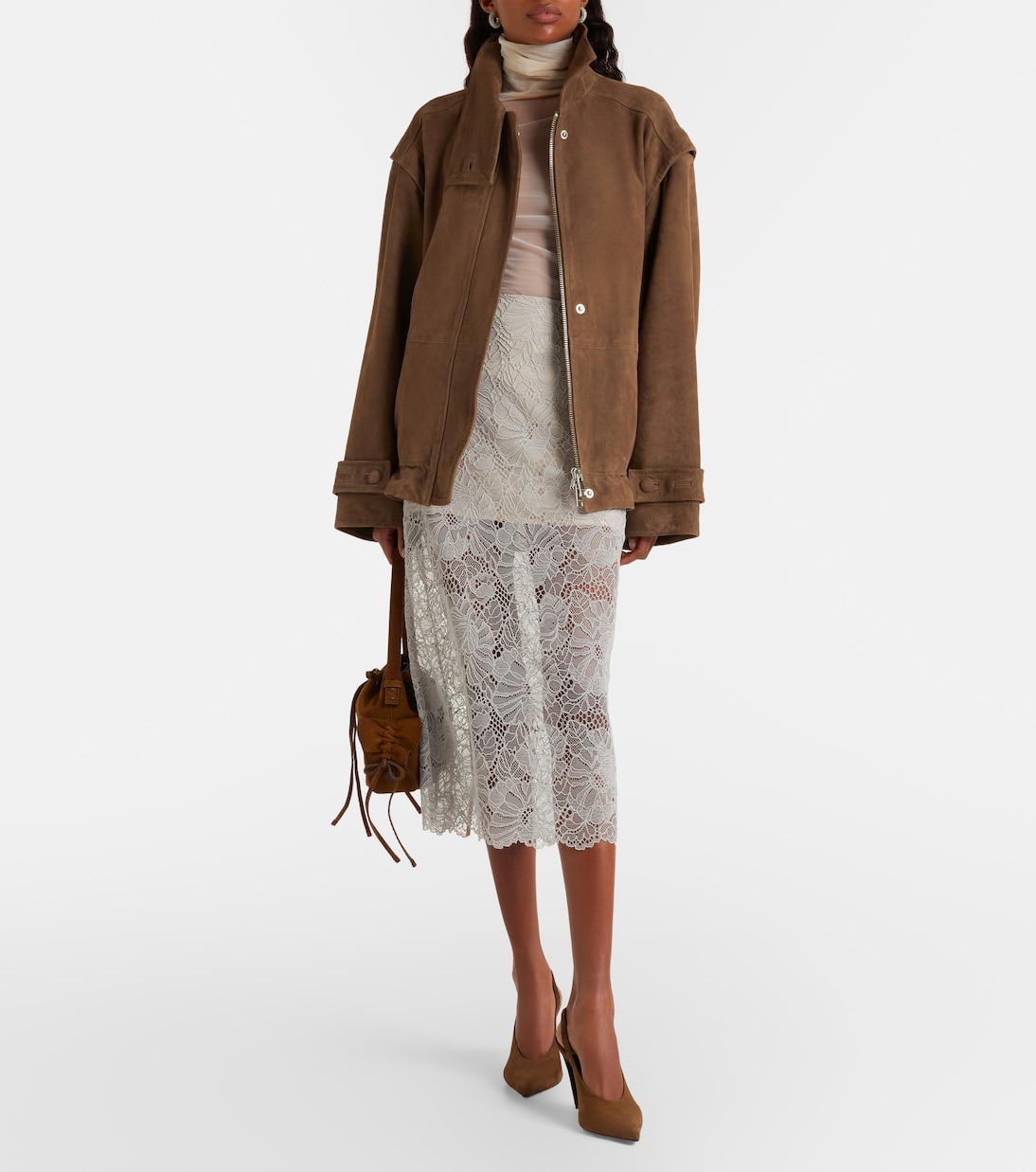 Floral lace guipure pencil skirt | Rotate