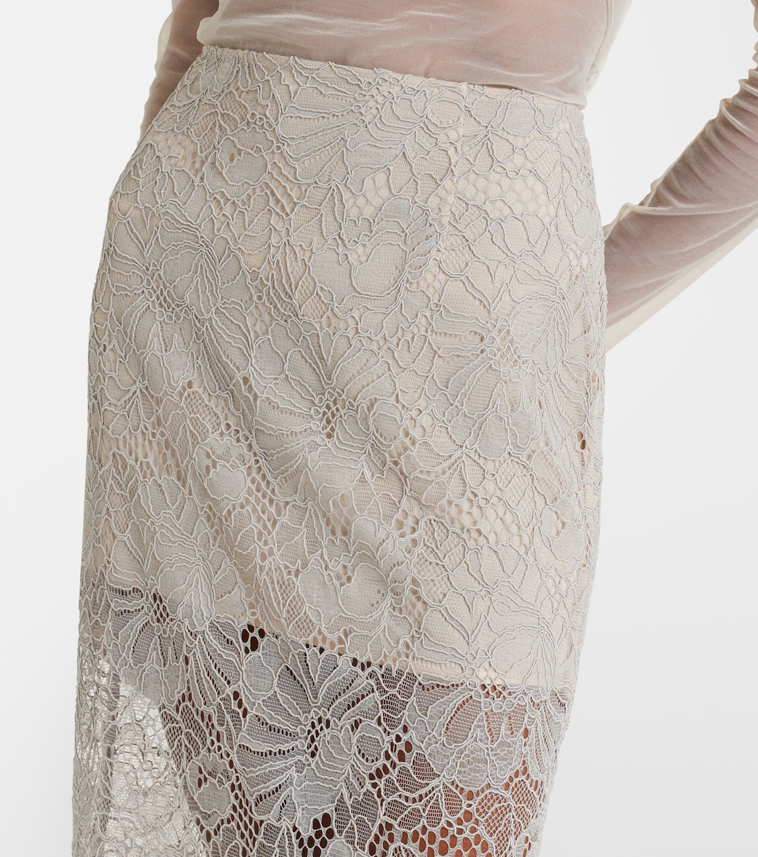 Floral lace guipure pencil skirt | Rotate
