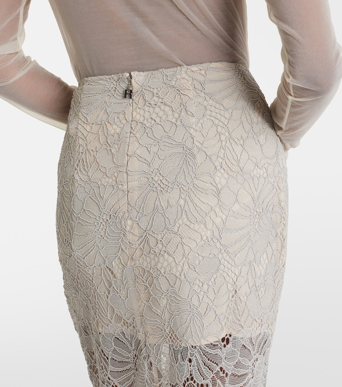 Floral lace guipure pencil skirt | Rotate