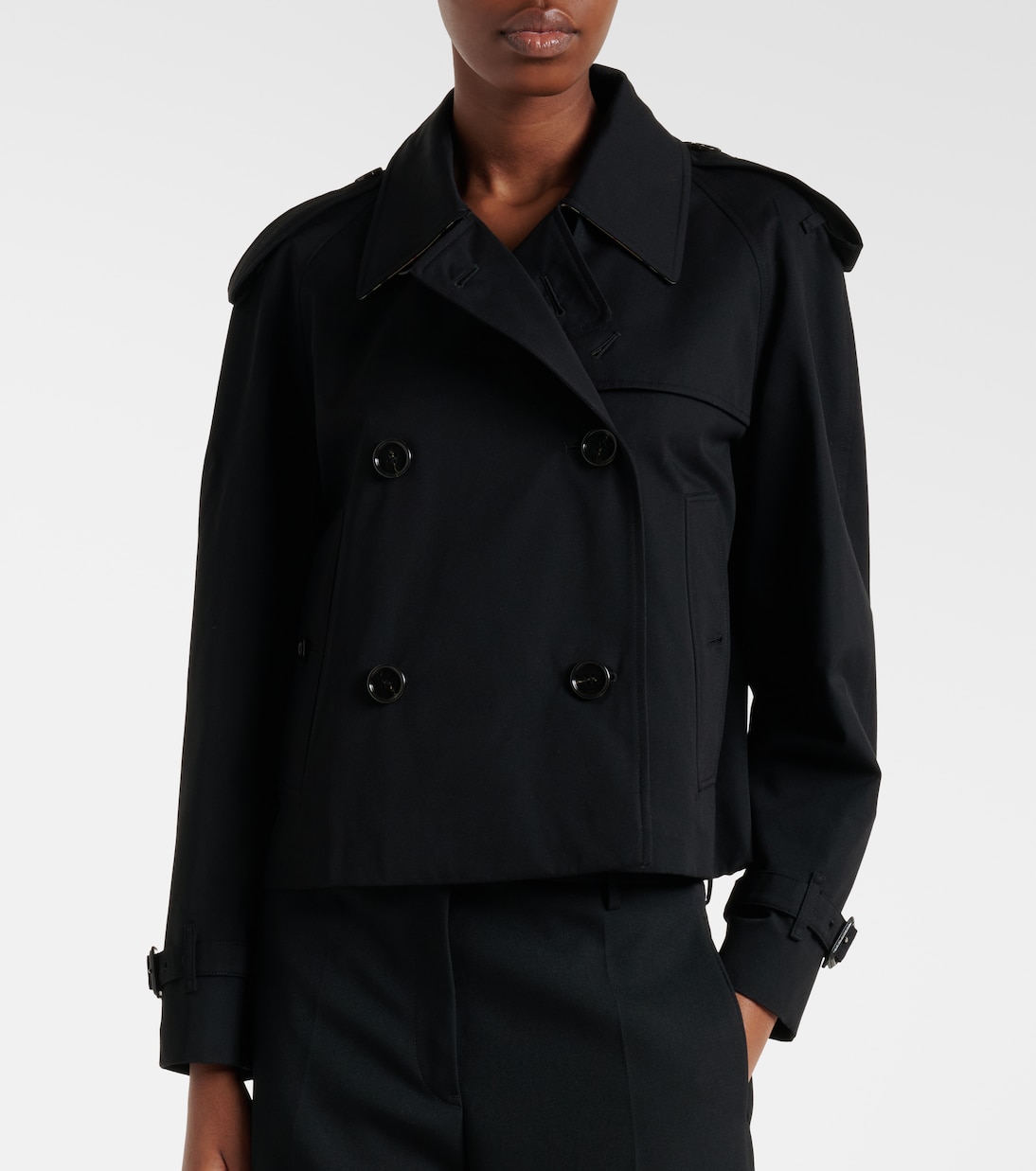 Cropped cotton gabardine trench coat | Burberry