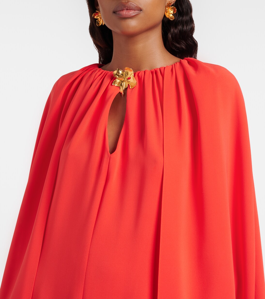 Caftano in georgette di misto seta Cyclamen | Oscar de la Renta