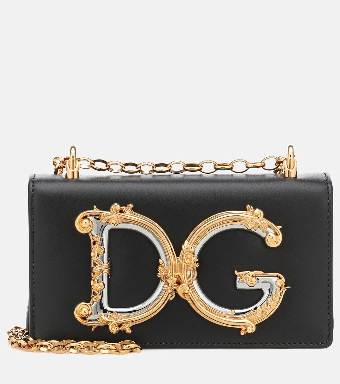 DG Girls Small leather shoulder bag in black Dolce Gabbana Mytheresa