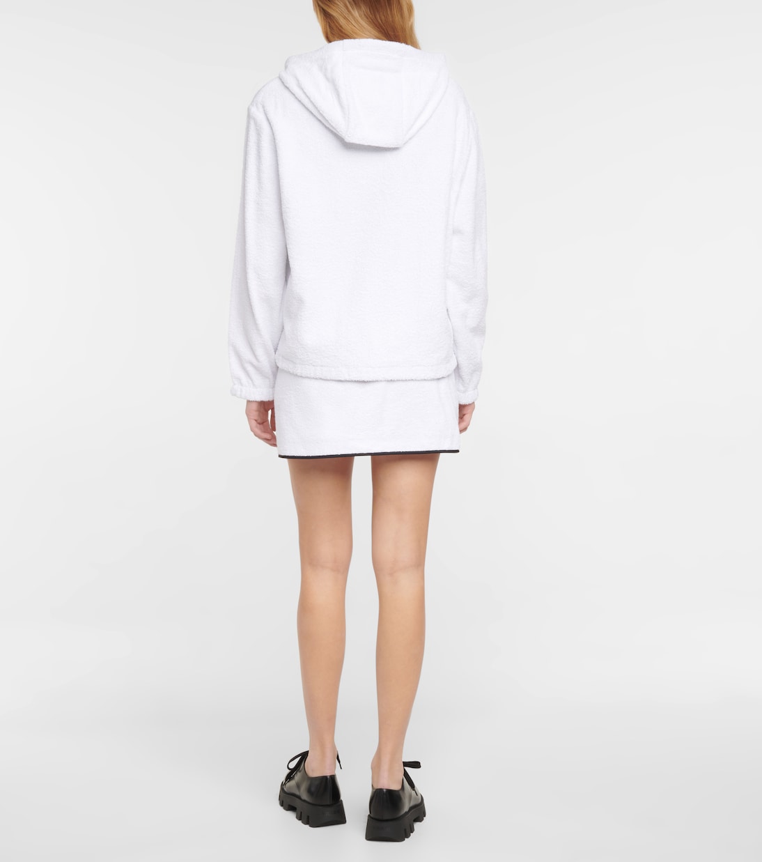 Felpa in cotone con zip e cappuccio | Prada