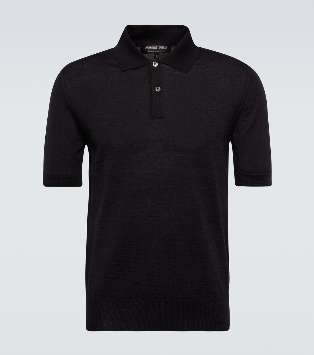 Wool polo T shirt in black Comme Des Garcons Homme Deux Mytheresa