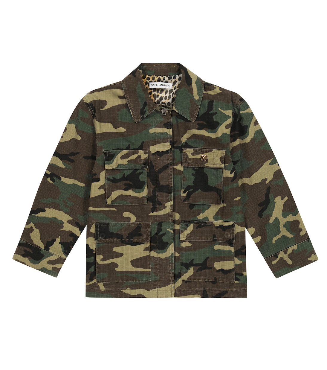 Chaqueta de algodón con camuflaje | Dolce&Gabbana Kids
