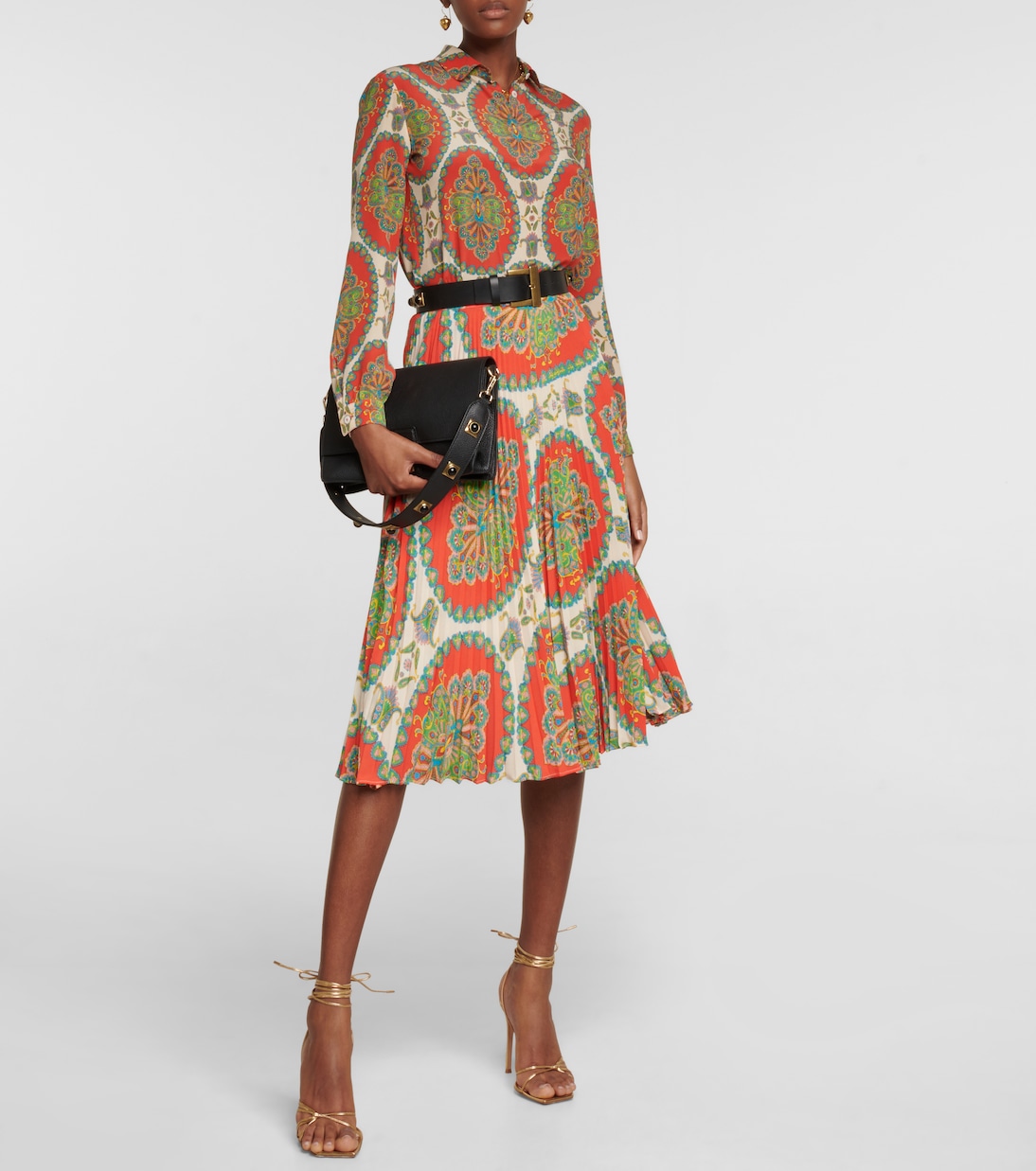 Paisley pleated crêpe midi skirt | Etro