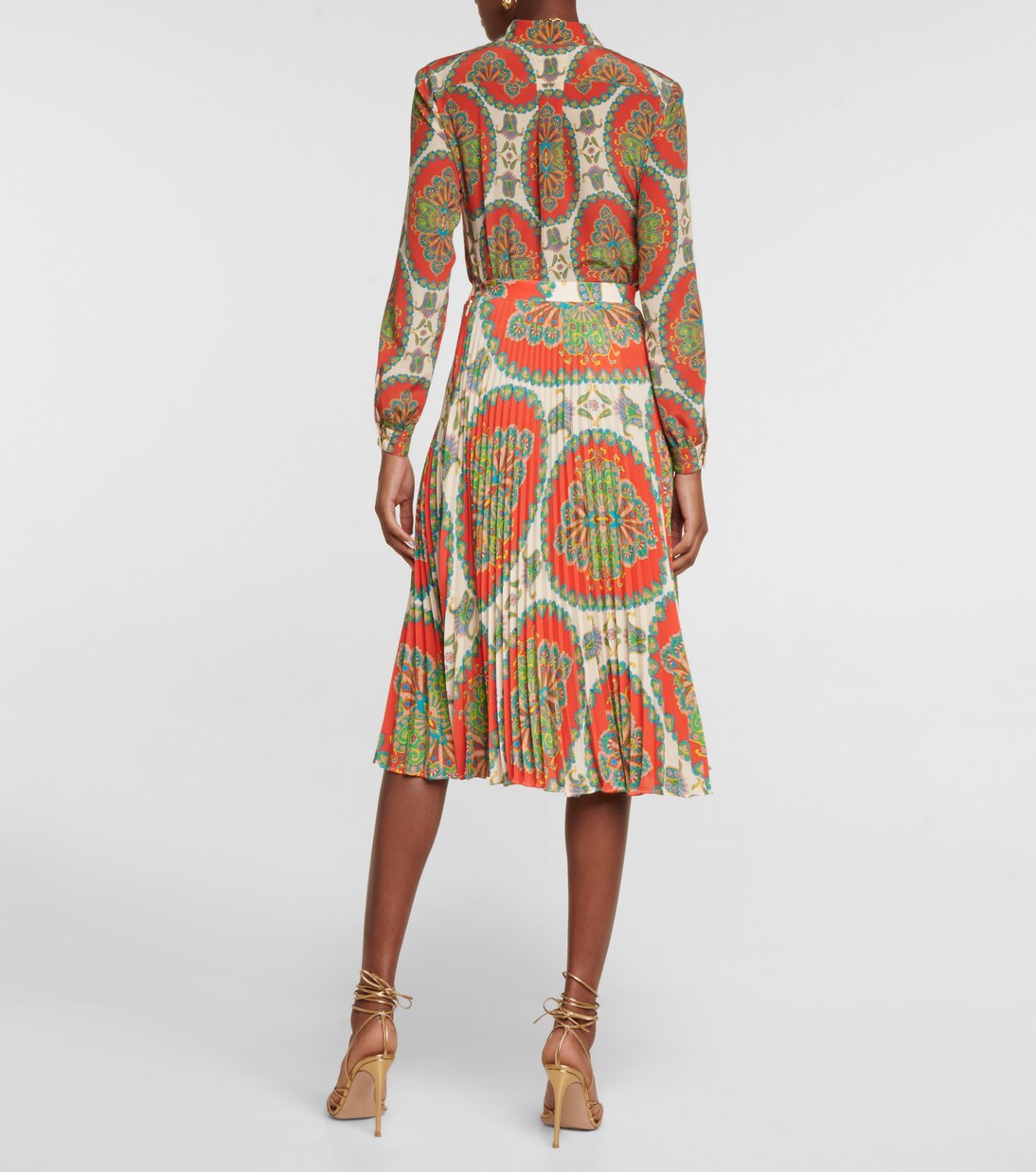 Paisley pleated crêpe midi skirt | Etro