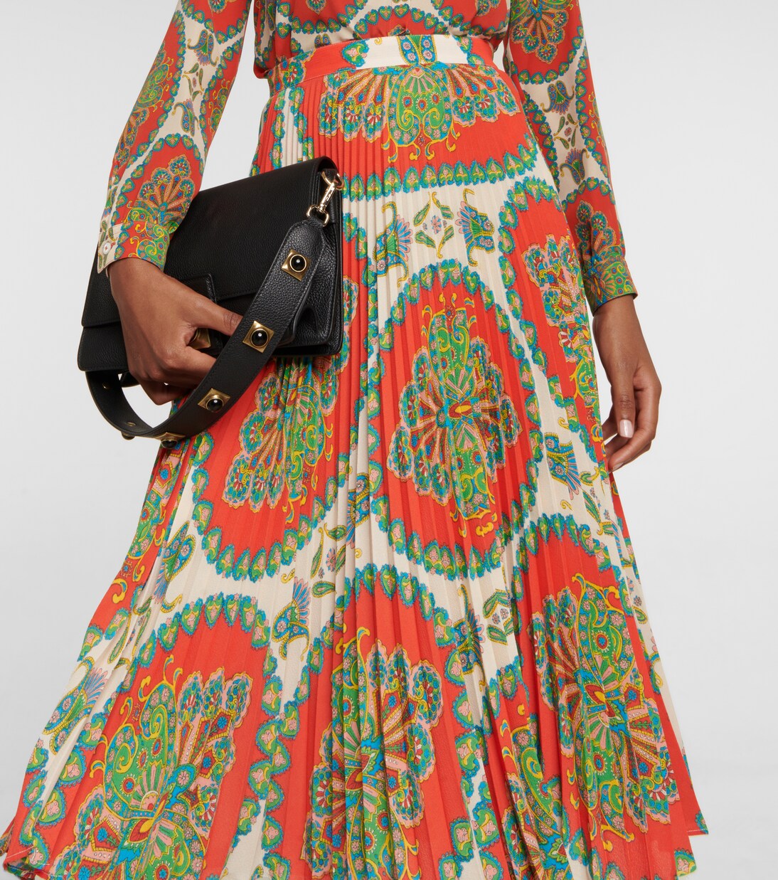 Paisley pleated crêpe midi skirt | Etro