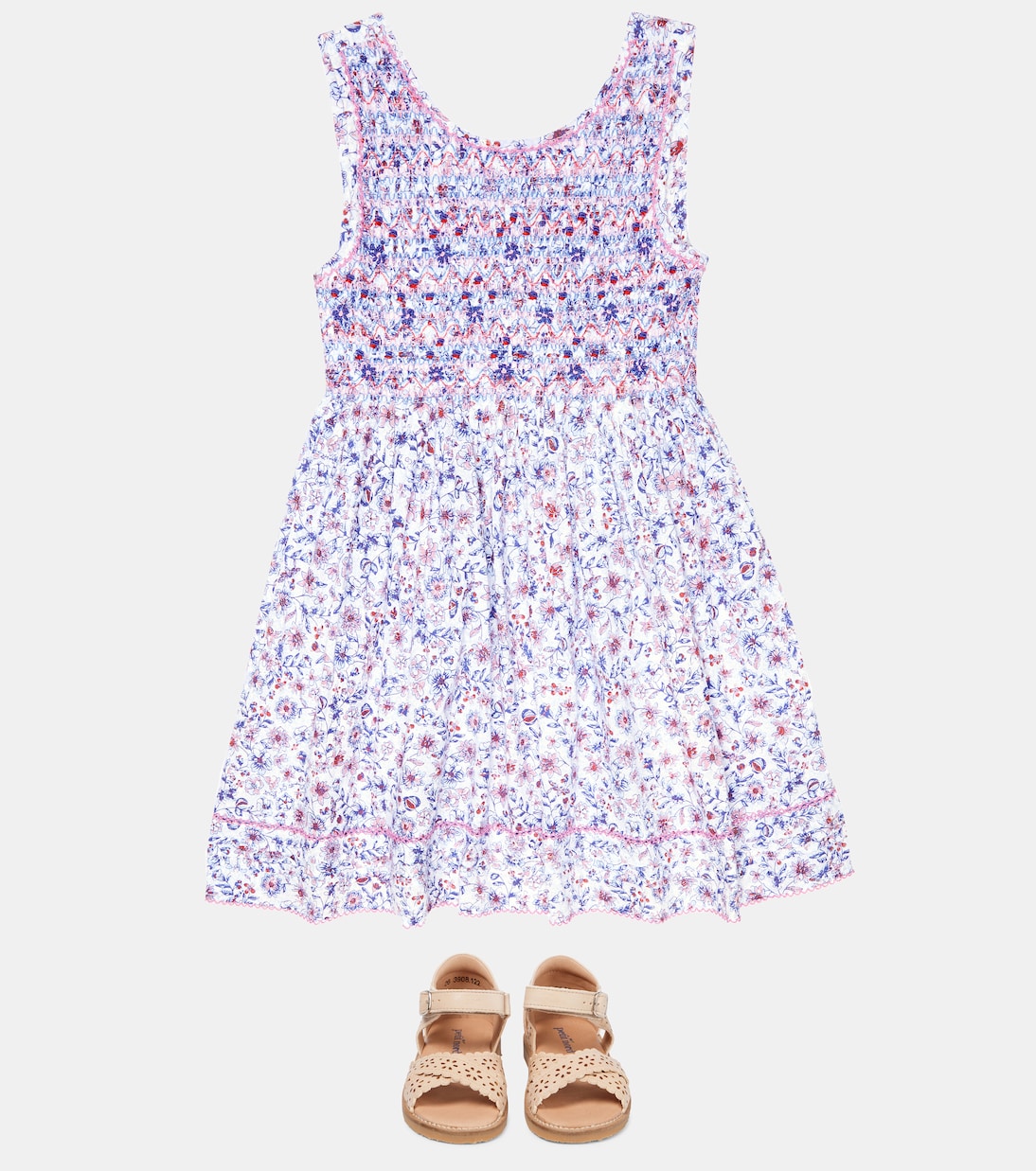 Abito Amelie in cotone con ricami | Poupette St Barth Kids
