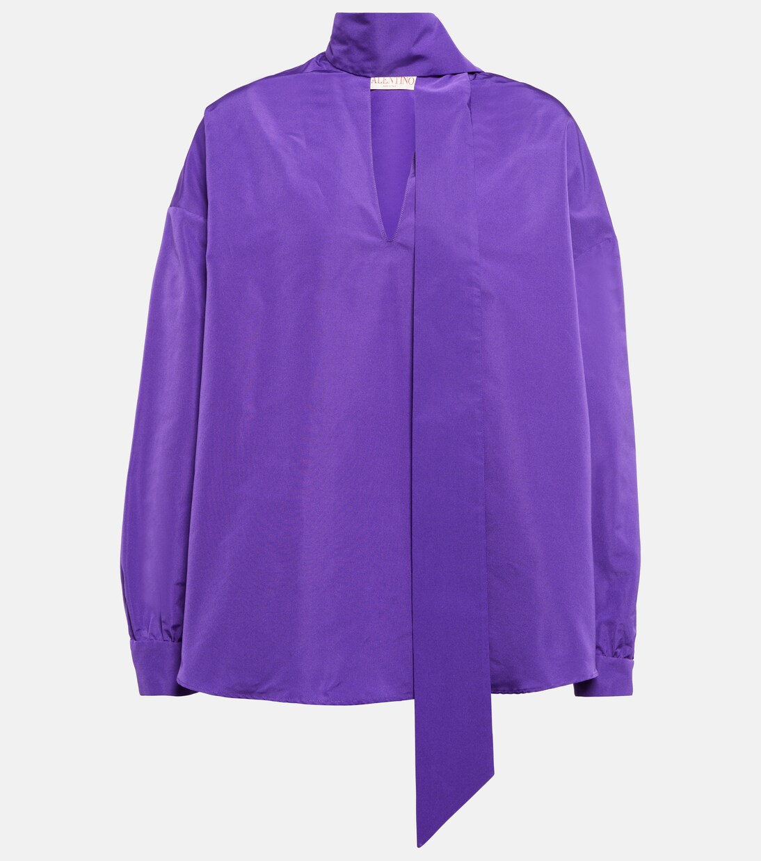 Camicia in misto cotone con lavallière | Valentino