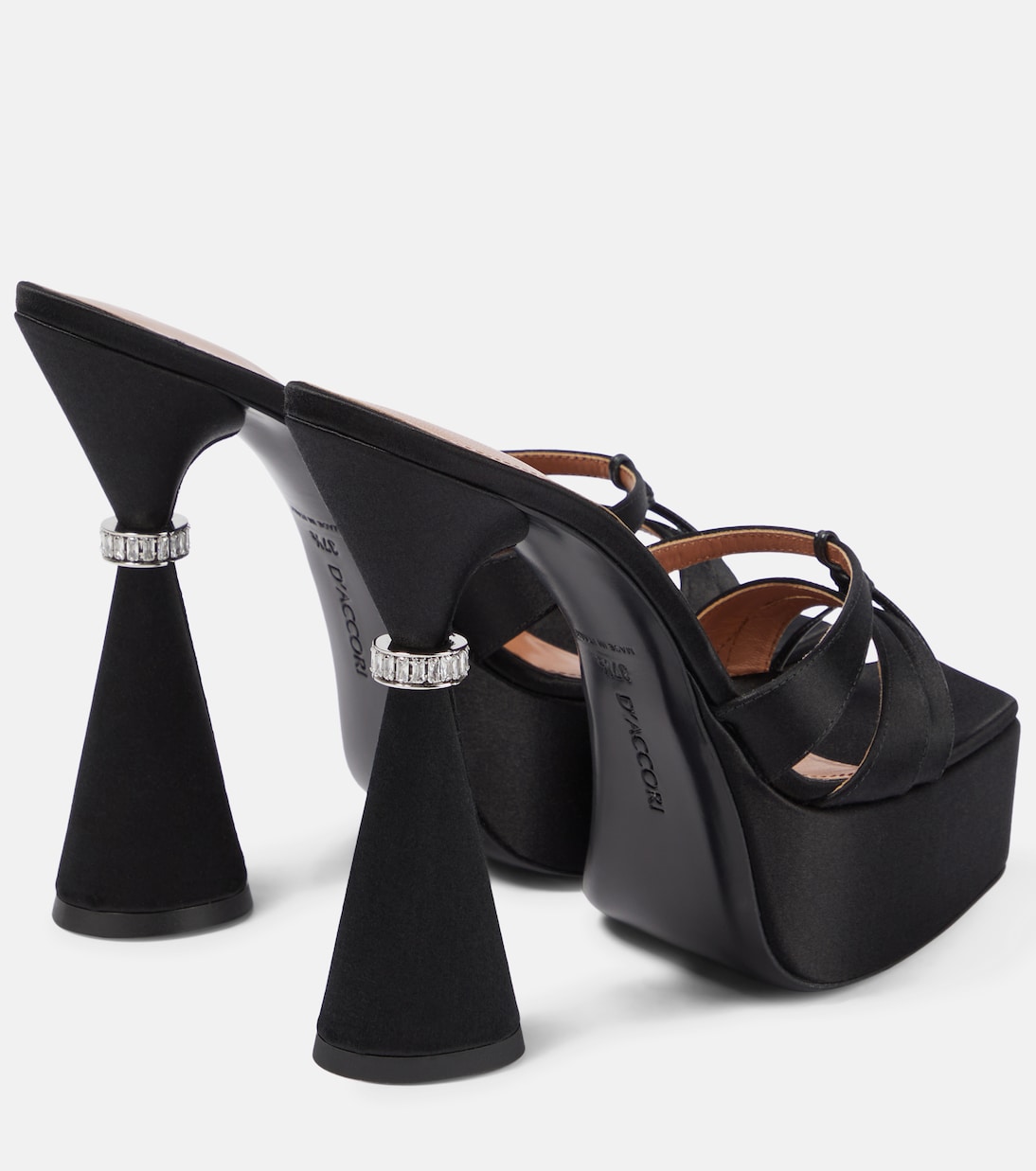 Sienna satin platform mules | D'Accori