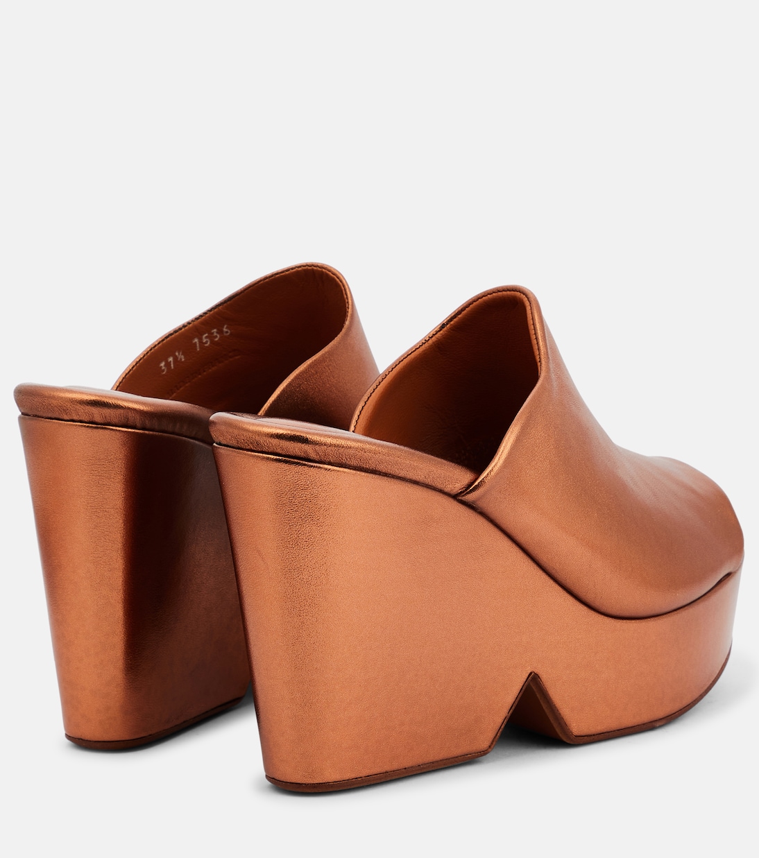 Dolcy metallic leather platform mules | Clergerie