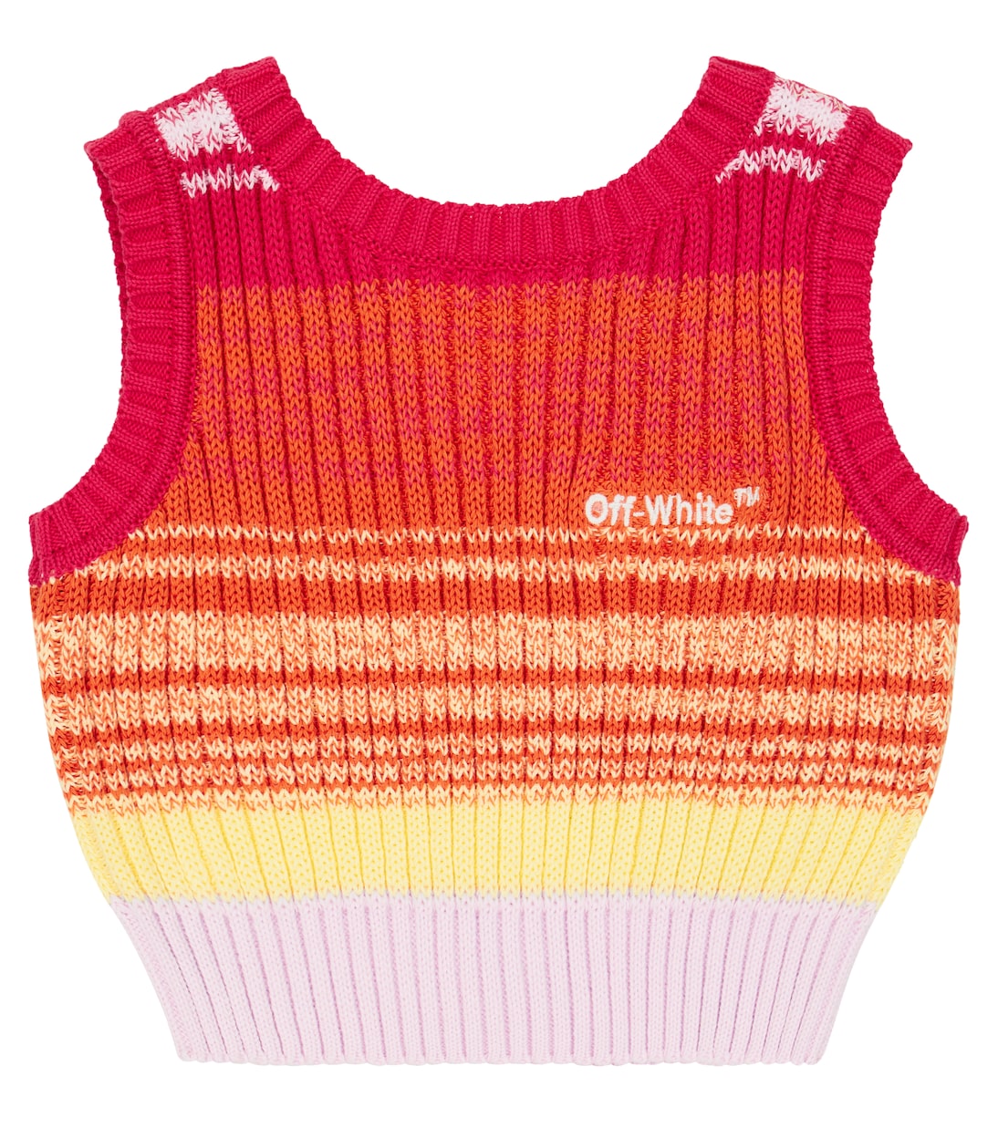 Pull sans manches rayé en coton | Off-White Kids