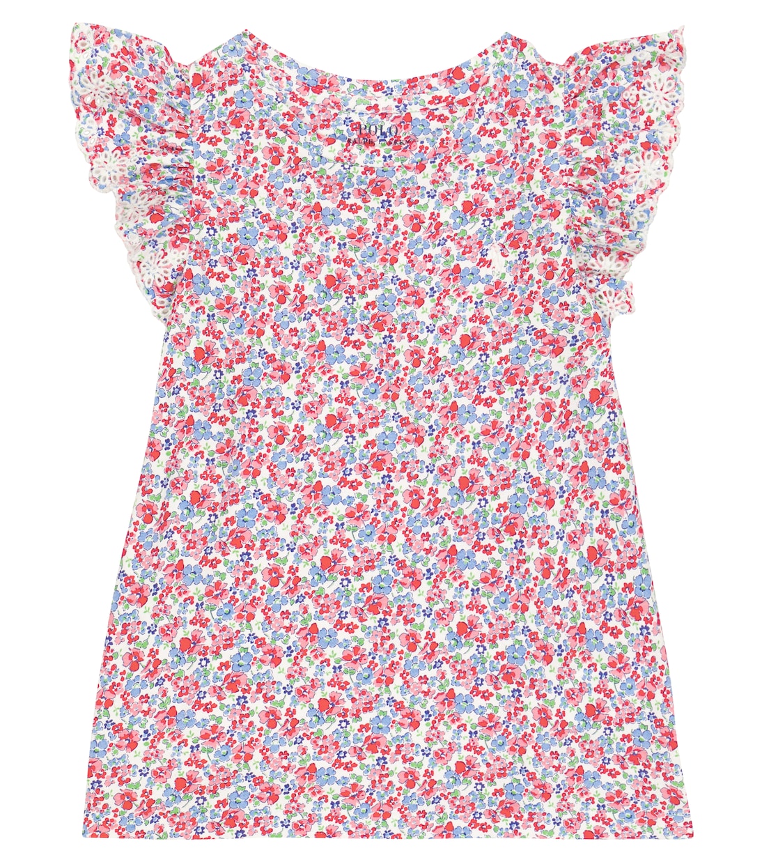 Ruffle-trimmed floral cotton top | Polo Ralph Lauren Kids