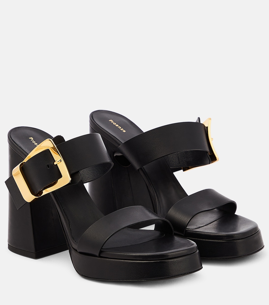 Mules Buckle Slide à plateforme en cuir | Proenza Schouler