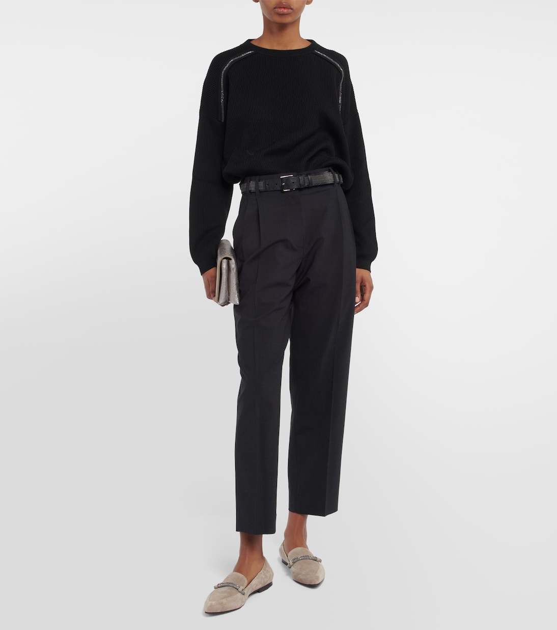 Jersey de algodón adornado | Brunello Cucinelli