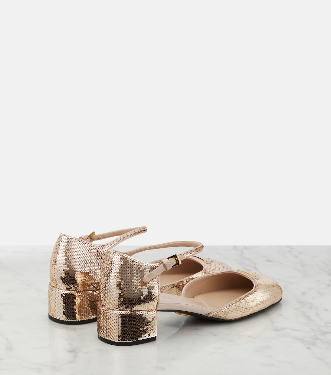 Escarpins en cuir à sequins | Prada