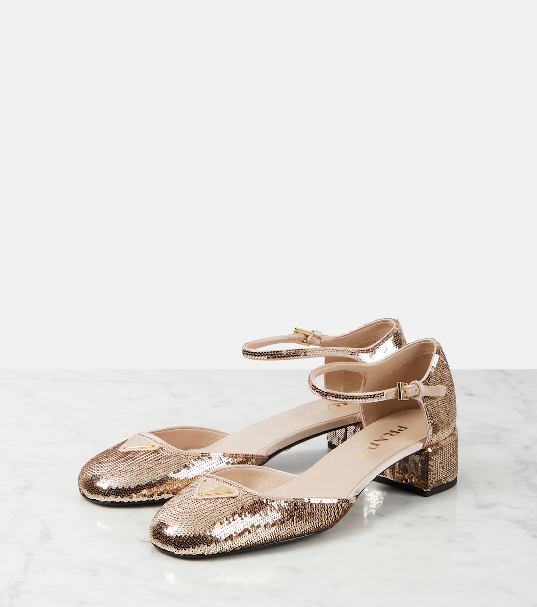 Escarpins en cuir à sequins | Prada