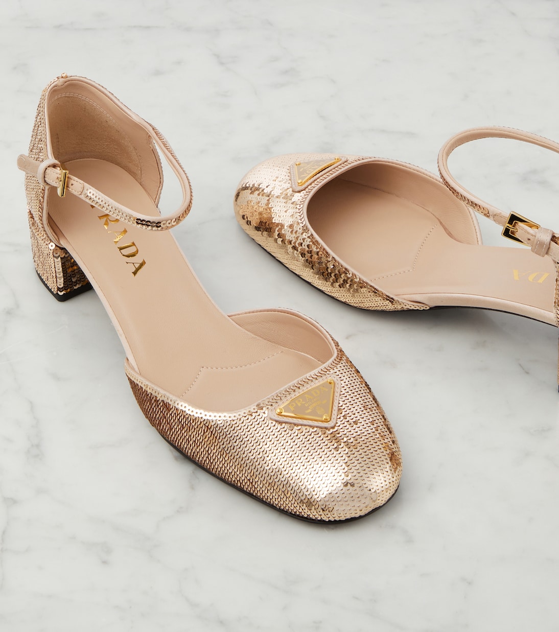 Escarpins en cuir à sequins | Prada