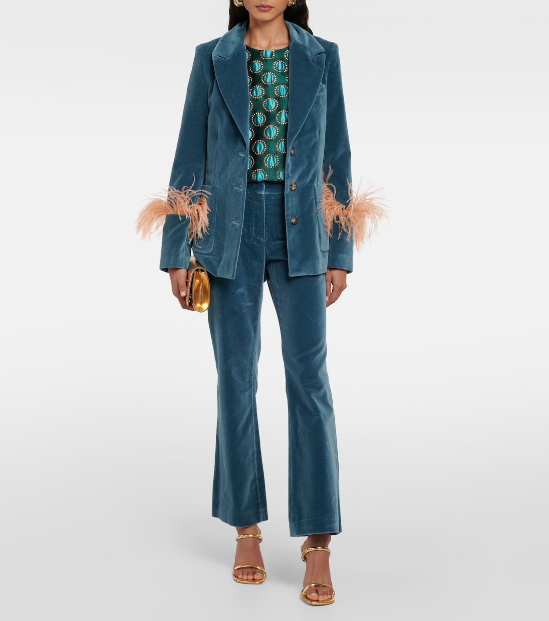 24/7 cotton velvet flared pants | La DoubleJ