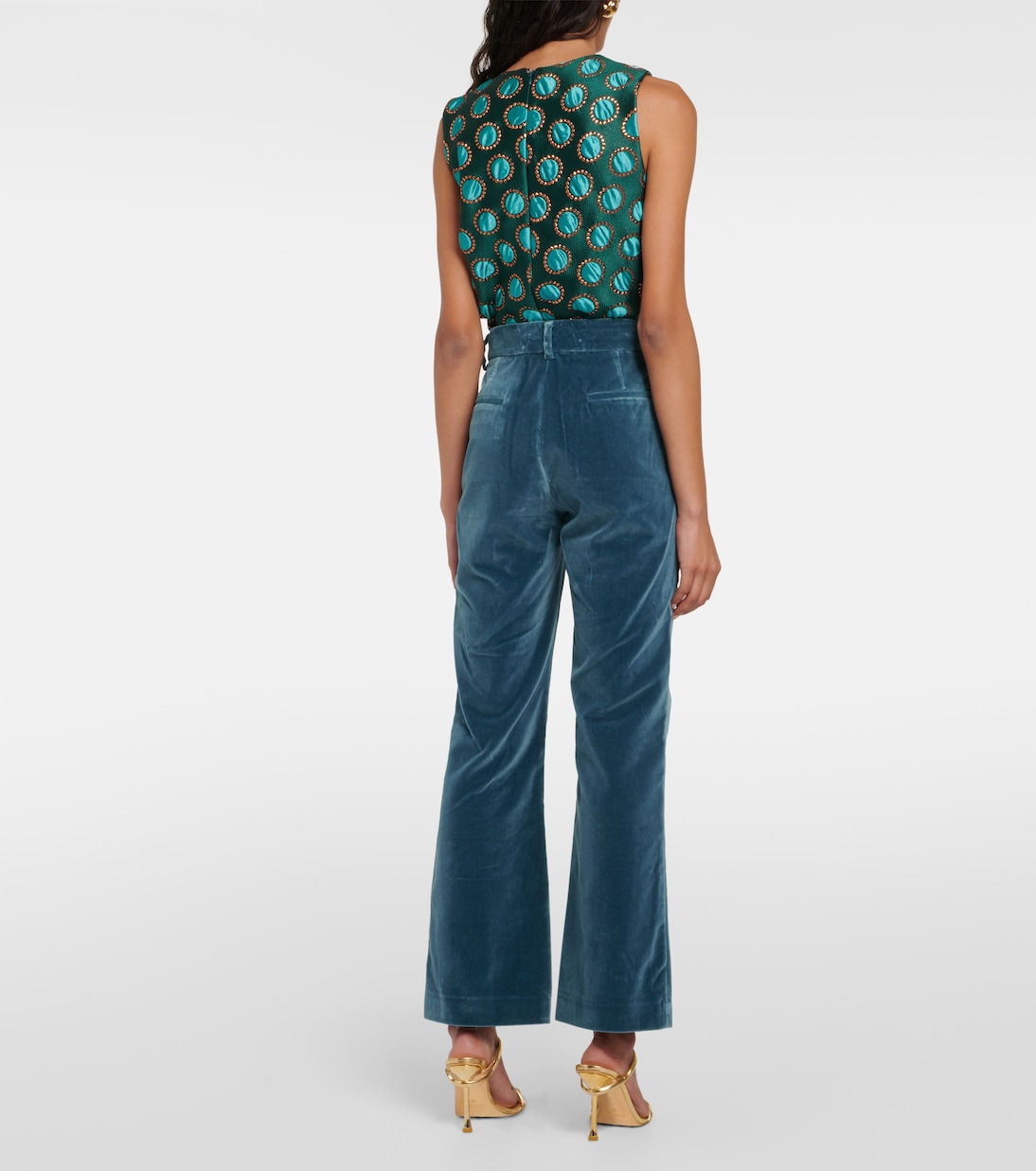 24/7 cotton velvet flared pants | La DoubleJ