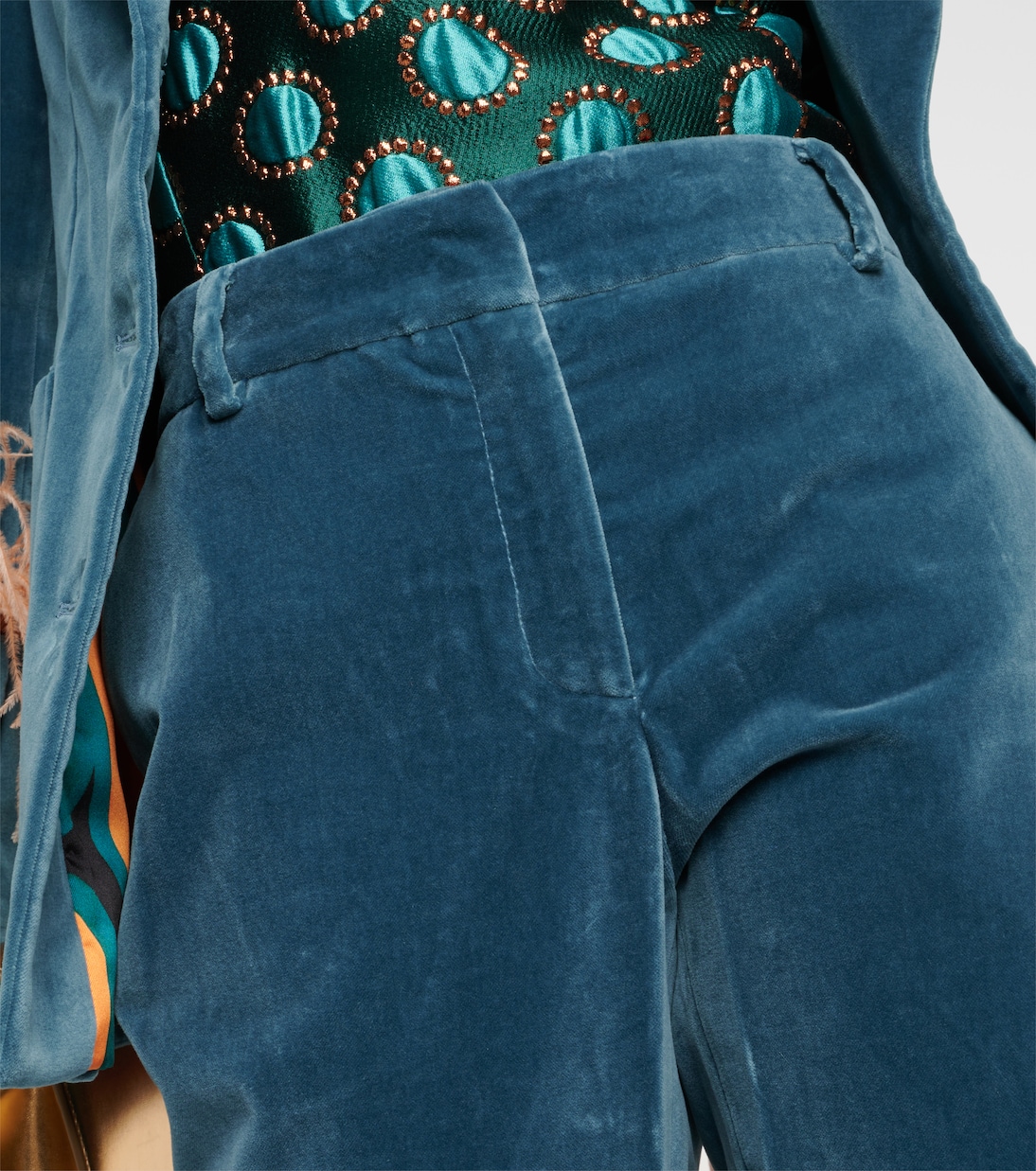 24/7 cotton velvet flared pants | La DoubleJ