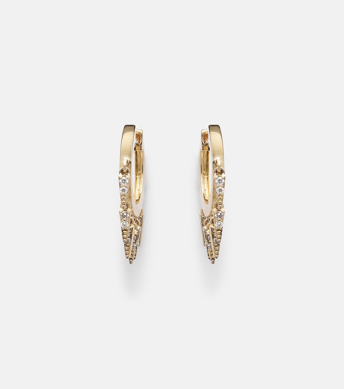 Orecchini in oro giallo 14kt con diamanti, design moderno per giovani - Sydney Evan