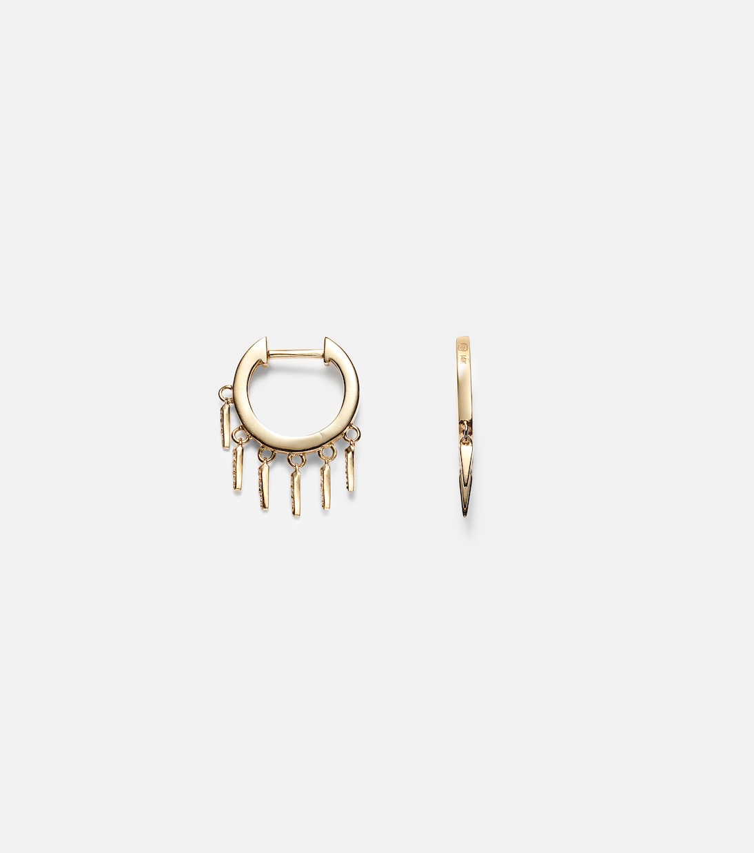 Orecchini in oro giallo 14kt con diamanti, design moderno per giovani - Sydney Evan