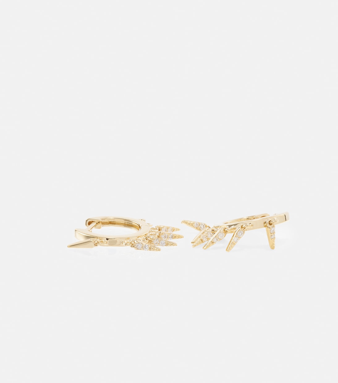 Orecchini in oro giallo 14kt con diamanti, design moderno per giovani - Sydney Evan