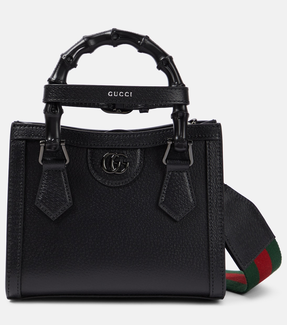 Gucci Diana Mini leather tote bag in black Gucci Mytheresa