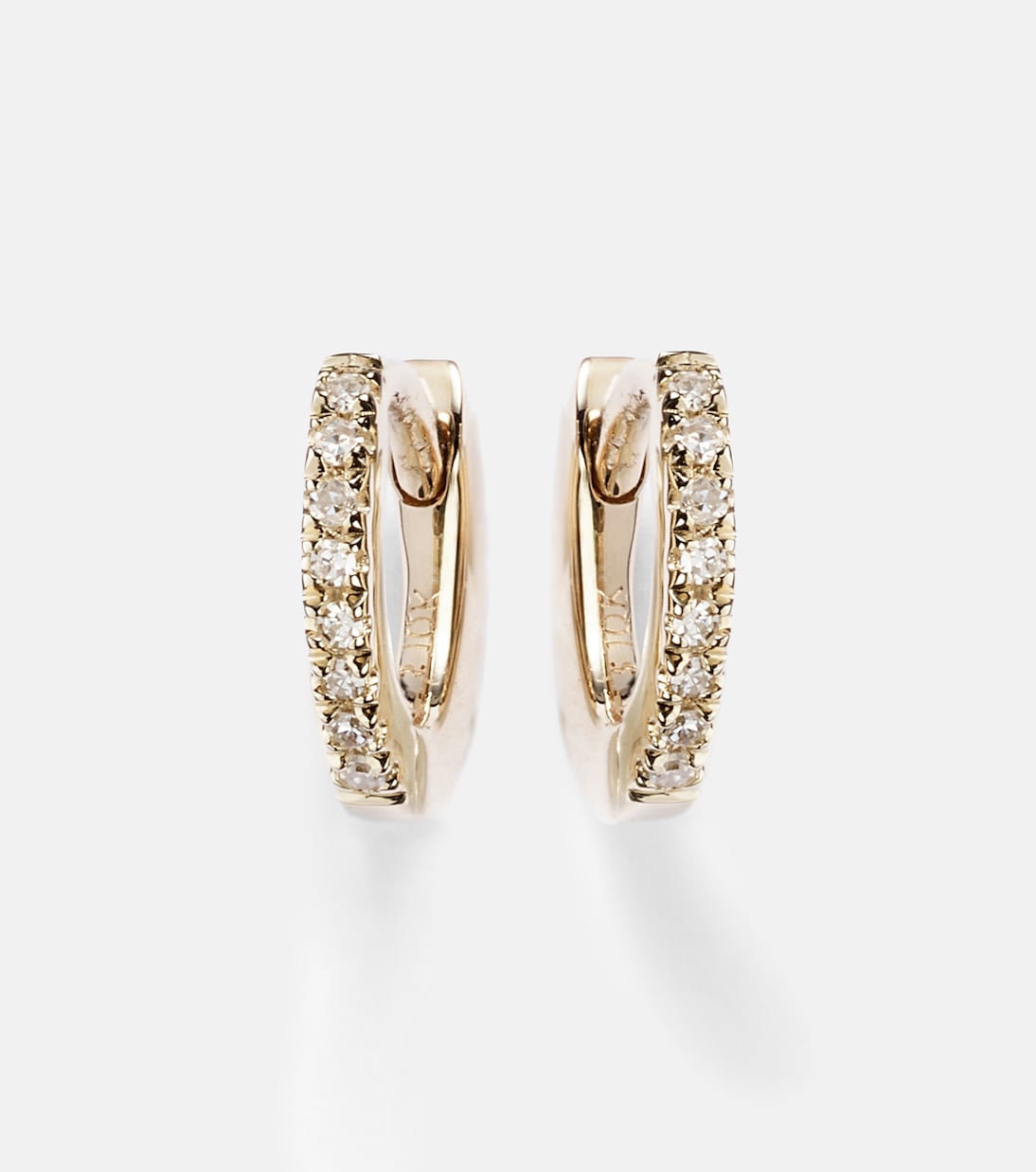 Orecchini a cerchio in oro 10kt con diamanti, design moderno per giovani