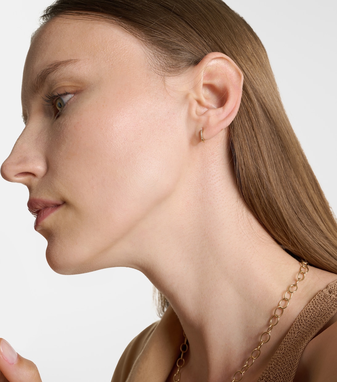 Orecchini a cerchio in oro 10kt con diamanti, design moderno per giovani