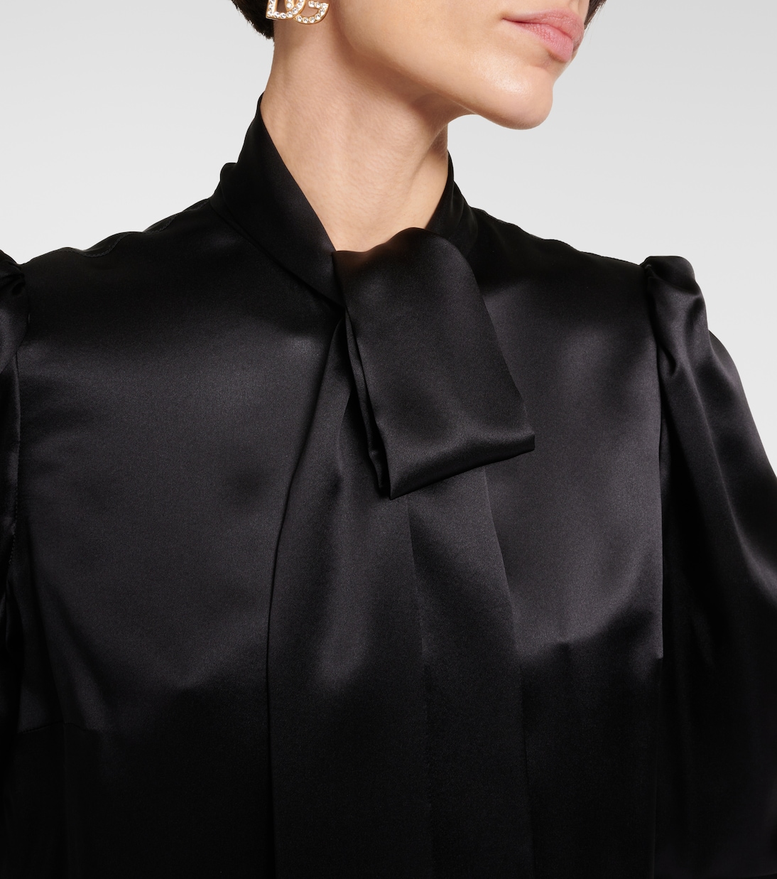 Bow-detail silk satin blouse | Dolce&Gabbana