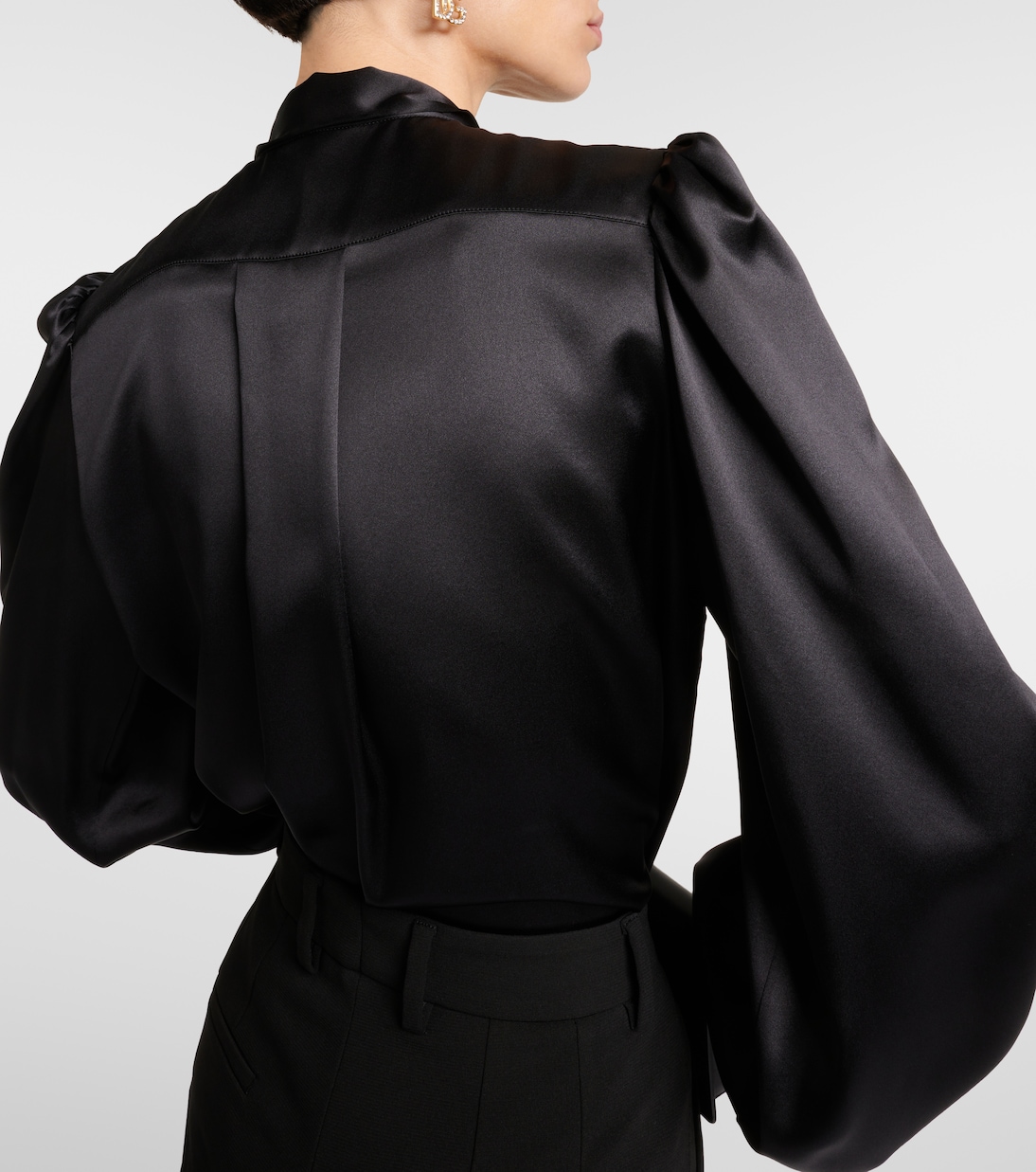 Bow-detail silk satin blouse | Dolce&Gabbana