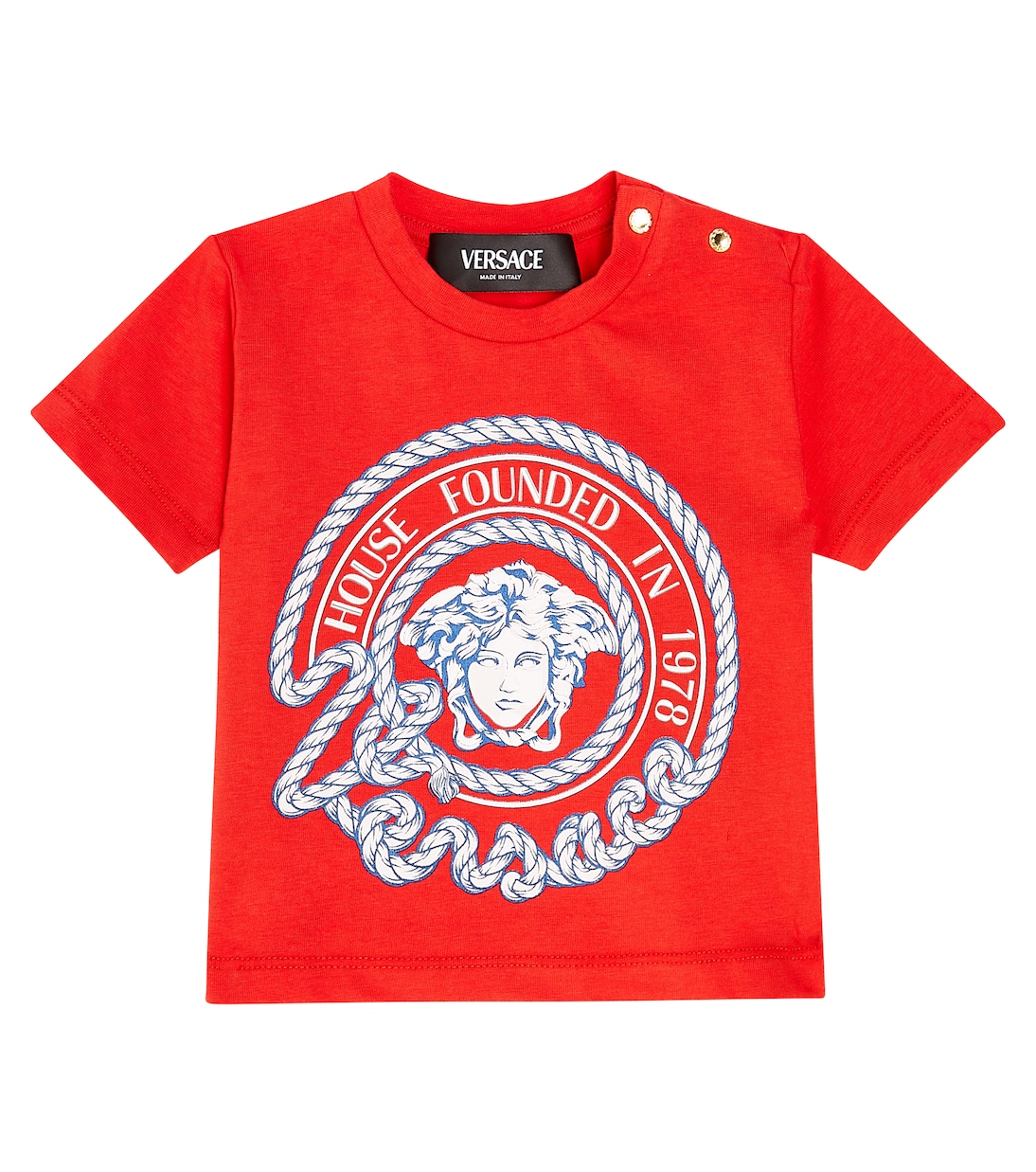 Baby Medusa cotton blend jersey T shirt in red Versace Kids Mytheresa