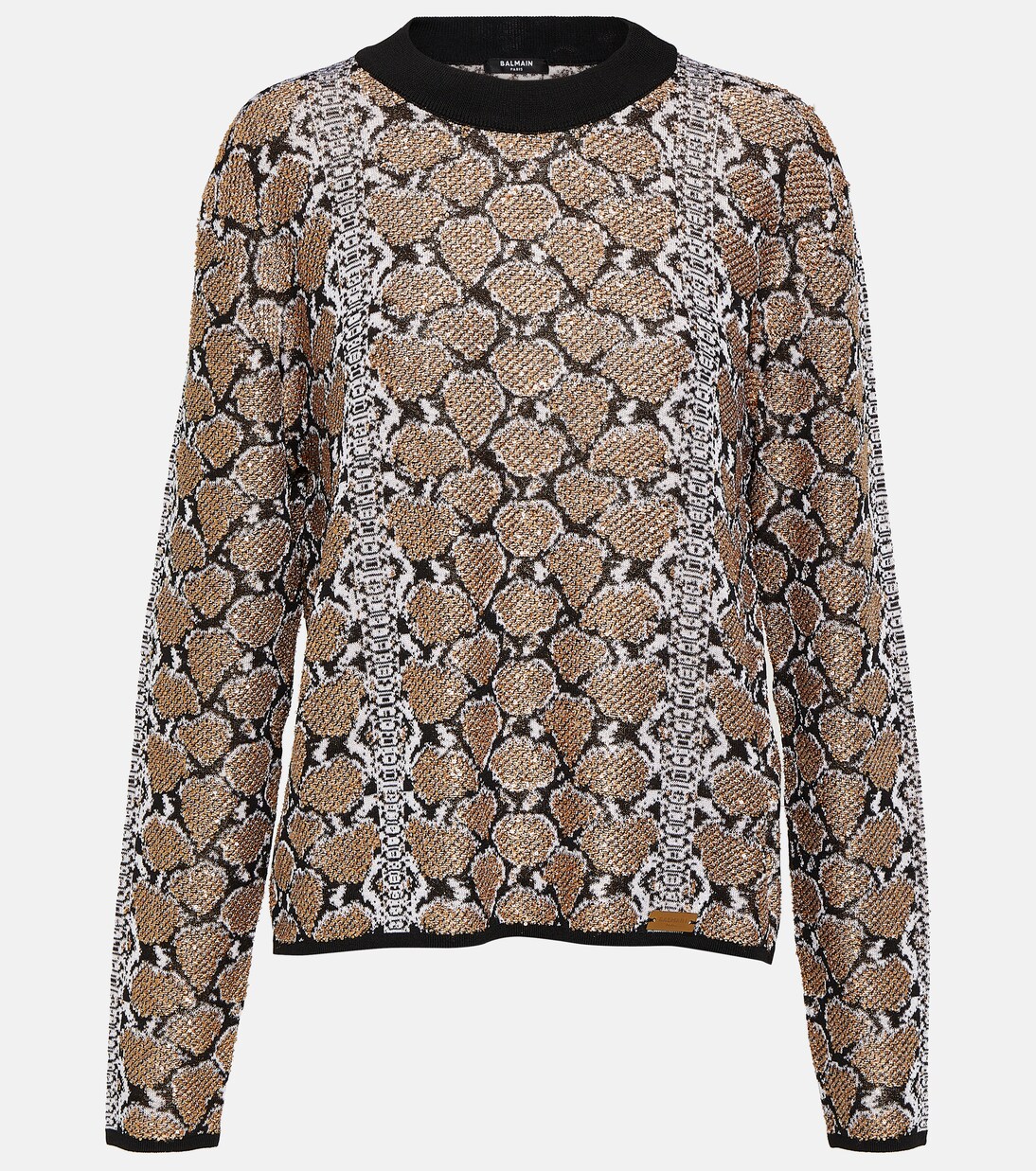 Snake-effect jacquard sweater | Balmain